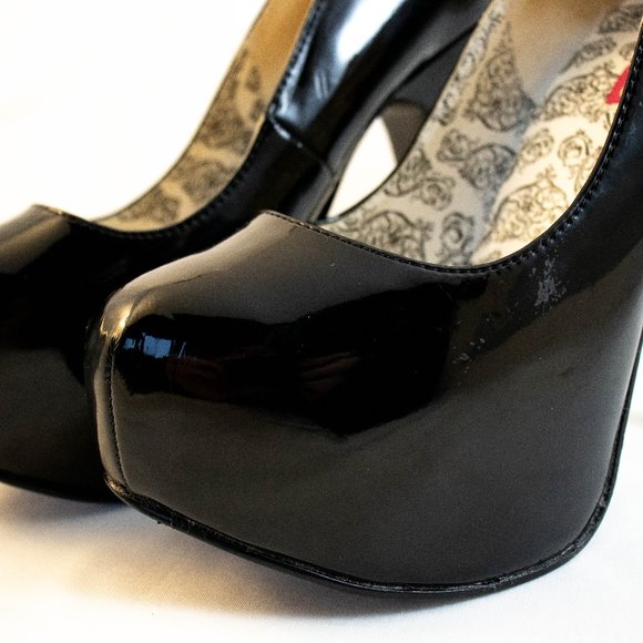 Black Pleaser Bordello Teeze Platform Shoes Size 8 Patent - Picture 4 of 7